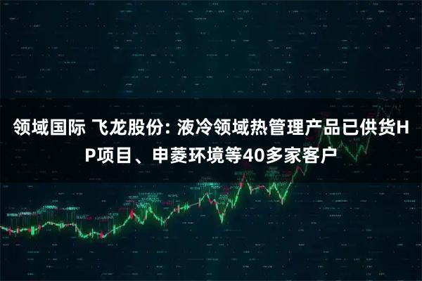 领域国际 飞龙股份: 液冷领域热管理产品已供货HP项目、申菱环境等40多家客户
