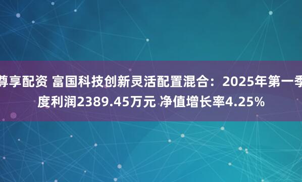 尊享配资 富国科技创新灵活配置混合：2025年第一季度利润2389.45万元 净值增长率4.25%