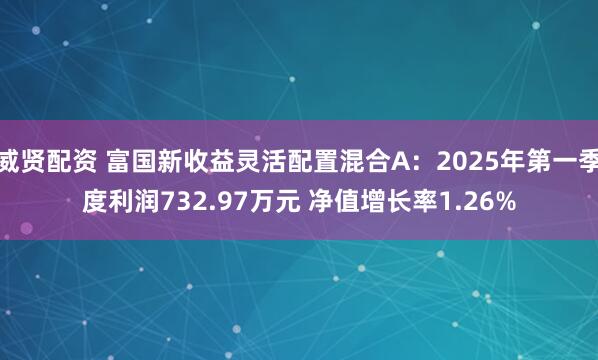 威贤配资 富国新收益灵活配置混合A：2025年第一季度利润732.97万元 净值增长率1.26%